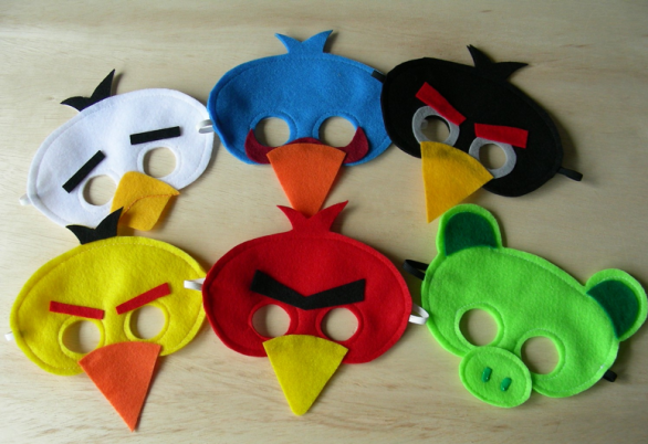 Le maschere di Angry Birds per Carnevale