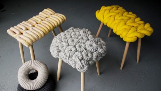 Sedute di design fatte a maglia