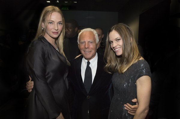 Giorgio Armani boutique Parigi: il party con Uma Thurman e Hilary Swank, inaugurato il nuovo store