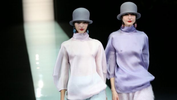 La sfilata autunno inverno 2013-14 di Emporio Armani al Milano Moda Donna