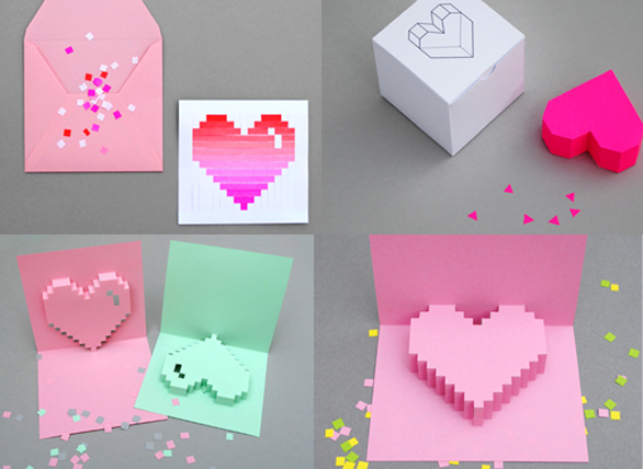 Buon San Valentino con cartoline pop up e cuori di carta