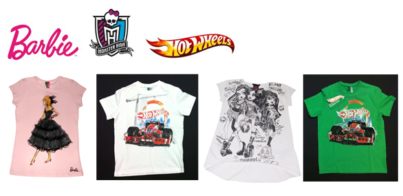 Benetton: Barbie, Hot Wheels e Monster High per la primavera estate 2013