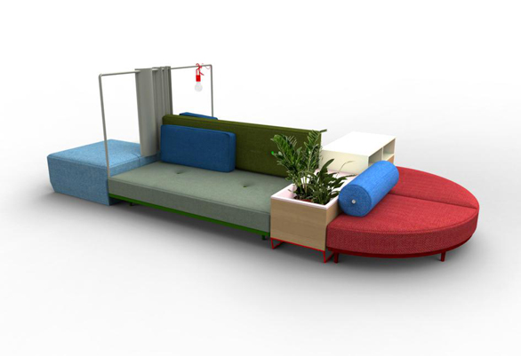 Salone del Mobile 2013: il nuovo divano penisola Bikini Island Collection di Werner Aisslinger per Moroso