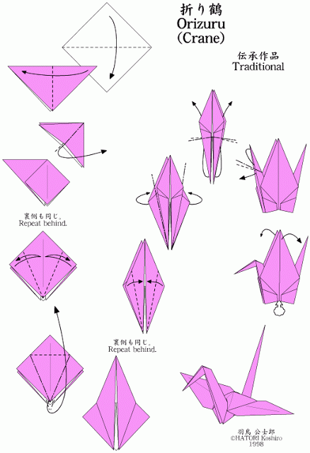 Gru origami come decorazioni per le nozze