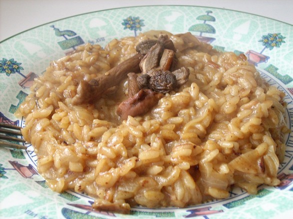 Il risotto ai funghi gratinato al forno