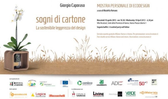 Fuori Salone 2013: Giorgio Caporaso in mostra con “Sogni di cartone – la sostenibile leggerezza del design”
