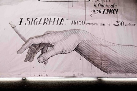 Al Salone del Mobile 2013 l&#8217;arte contro il fumo con l&#8217;installazione Smok-Ink di Ozmo