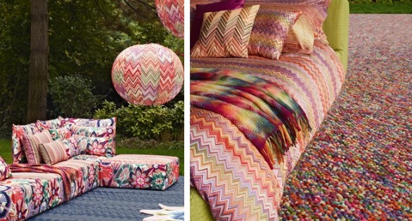 I tessuti di Missoni a zig zag per una casa alla moda