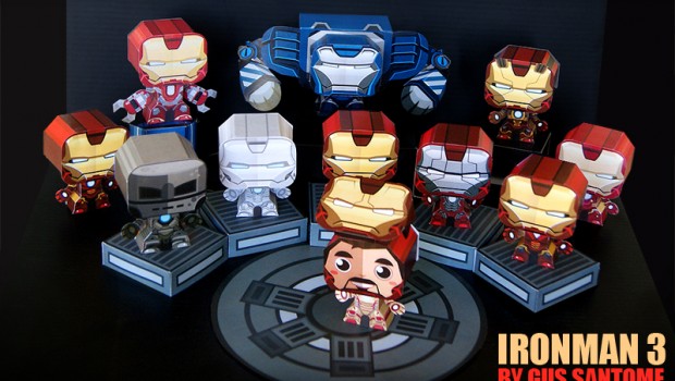 Iron Man 3, i paper toys delle armature