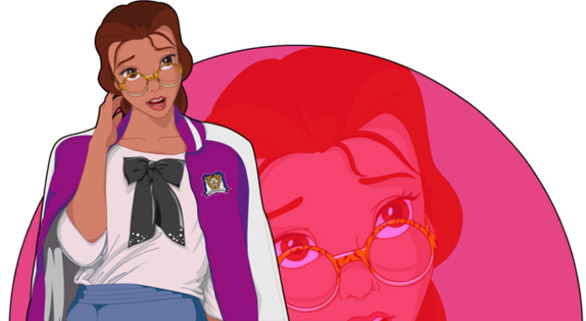 I personaggi Disney ridisegnati come moderni studenti