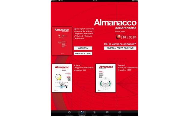 Renzo Piano diventa App per scaricare l&#8217;Almanacco dell&#8217;Architettto