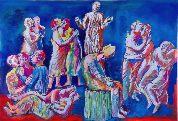 Dario Fo alla Die Galerie di Francoforte, sessant’anni di pittura tra ironia e impegno civile