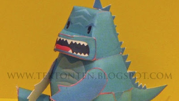 Il kaiju paper toy kawaii da costruire