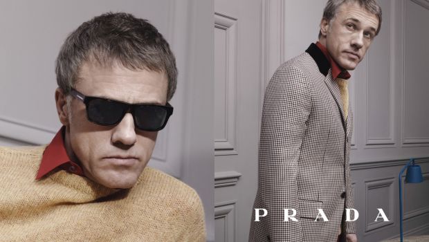 Prada, campagna pubblicitaria uomo autunno inverno 2013 2014 con Christoph Waltz e Ben Whishaw