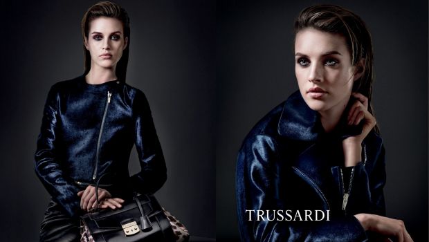 Trussardi, la campagna pubblicitaria autunno inverno 2013 2014: il gioco materico della pelle