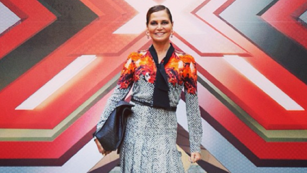 Simona Ventura in total look Cavalli per X Factor