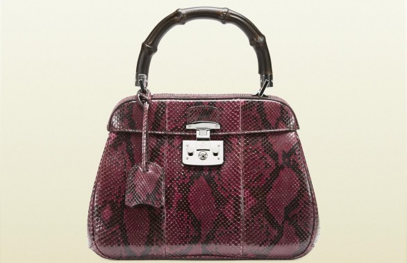 Gucci, borsa di lusso a mano Lady Lock in pitone