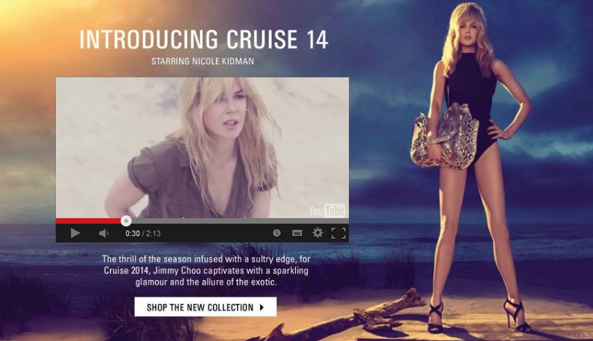 Nicole Kidman testimonial affascinante della collezione Cruise 2014 di Jimmy Choo