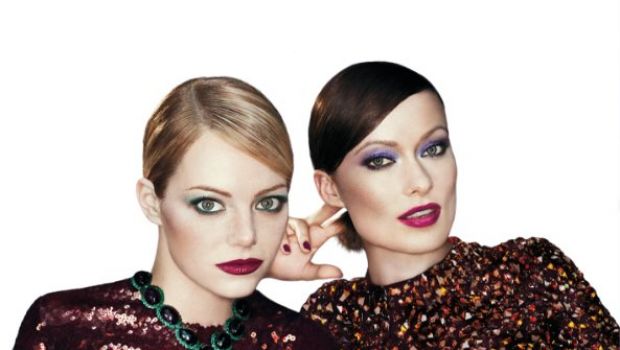 Tendenze makeup autunno inverno 2014: Emma Stone e Olivia Wilde per The Evening Opulence di Revlon