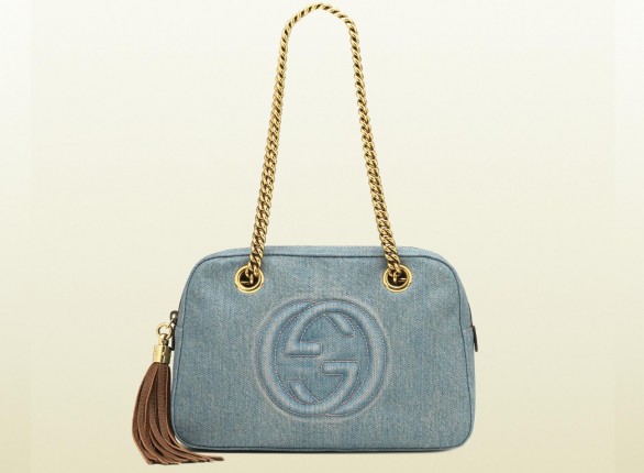 Borsa di lusso Gucci in jeans blu