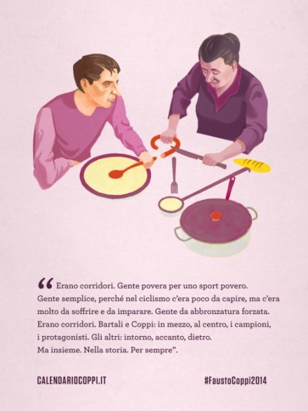 Calendario 2014 con Fausto Coppi: il design ricorda un mito italiano