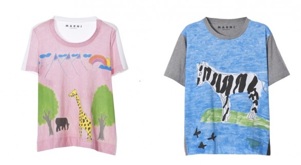 Le t-shirt di Marni eco-friendly  e solidali disegnate dai bambini per il Natale 2013