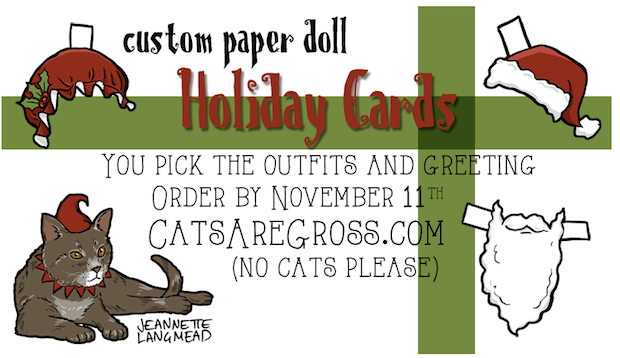 Natale 2013: paper doll personalizzate per cartoline di auguri