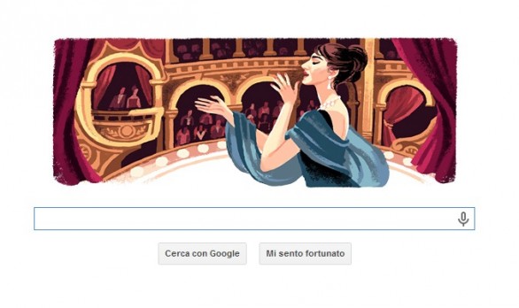 Il Goodle Doodle per Maria Callas per il 90esimo anniversario della nascita