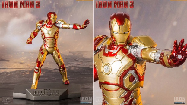 Iron Man 3: la statua dell&#8217;armatura Iron Man Mark 42 di Iron Studios