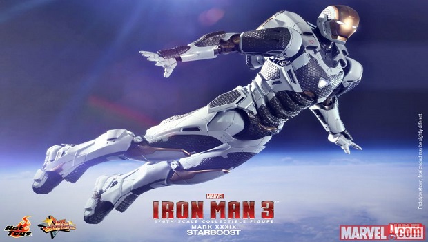 Iron Man 3, l&#8217;action figure dell&#8217;armatura Starboost (Mark 39) della Hot Toys