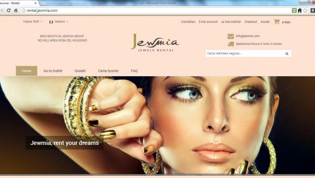 Noleggio gioielli online Jewmia: nuovo look per il sito nel 2014