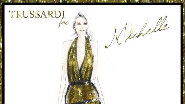 Trussardi, Michelle Hunziker conduce i Die Goldene Kamera 2014, il bozzetto dell’abito