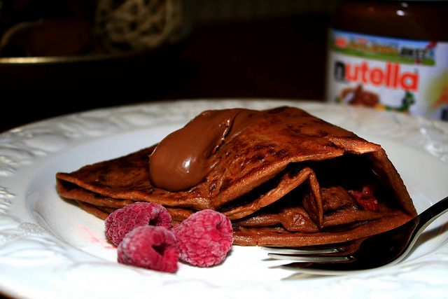 I pancakes al cioccolato con la ricetta per la prima colazione