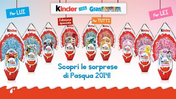 Pasqua 2014: le uova Kinder GranSorpresa