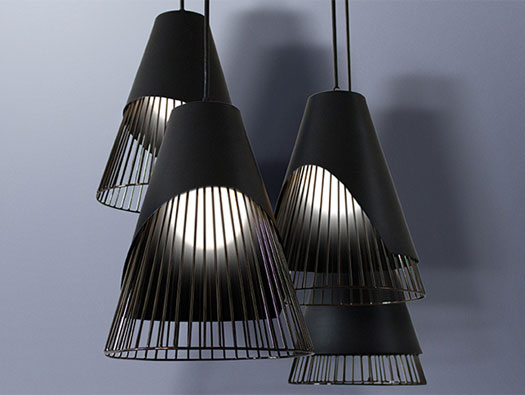 Lampade di design nella nuova collezione Black Metal di Castor