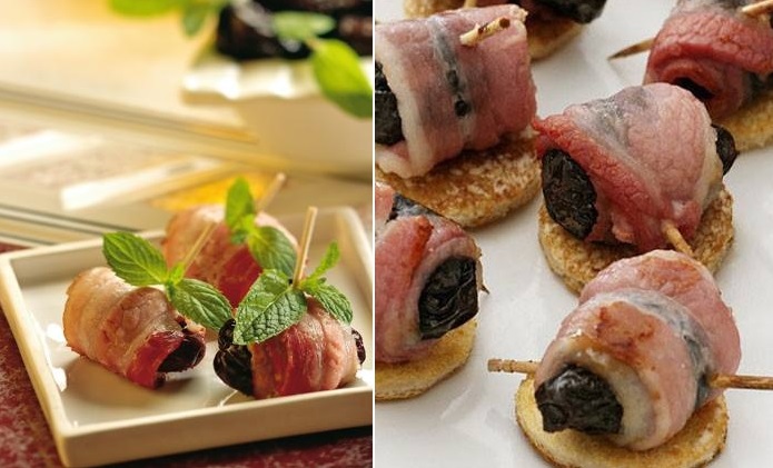 Gli involtini di bacon e prugne sfiziosi per l&#8217;aperitivo