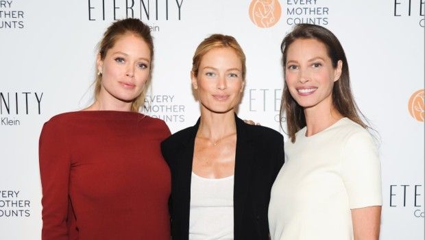 Celebrities Style 2014: Christy Turlington Burns, Doutzen Kroes e Carolyn Murphy in Calvin Klein per l&#8217;evento Every Mother Counts
