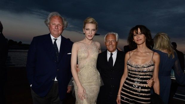 Festival di Cannes 2014: il party di Giorgio Armani e Vanity Fair USA con Russel Crowe, Harrison Ford e Cate Blanchett, le foto