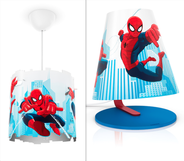 Spider Man protagonista con Philips sulle lampade per bambini