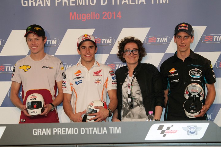 MotoGP Mugello 2014: Blogo.it consegna i Tissot Pole Position Awards a Marc Marquez, Tito Rabat e Alex Rins