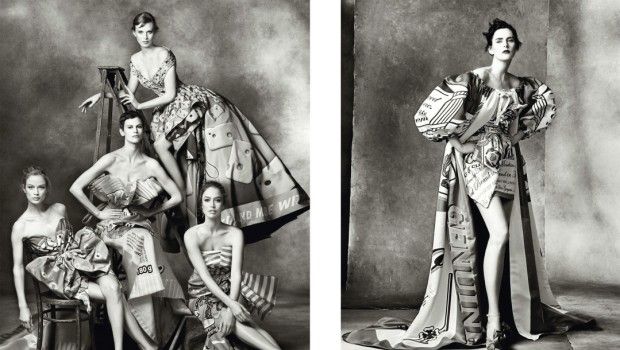 Moschino campagna pubblicitaria autunno inverno 2014 2015: protagoniste Linda Evangelista, Stella Tennant e Rachel Zimmerman, tutte le foto