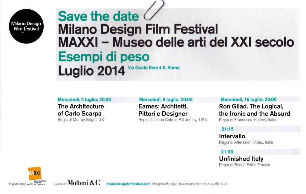 Milano Design Film Festival, l’evento a Roma e Venezia
