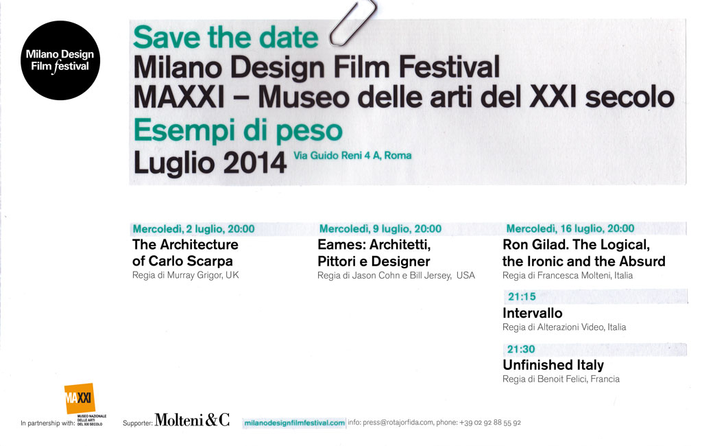 Milano Design Film Festival, l&#8217;evento a Roma e Venezia