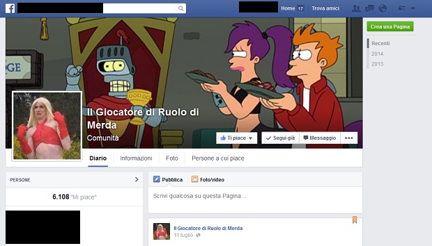 Giochi di ruolo: la pagina Facebook di Il Giocatore di Ruolo di M…a