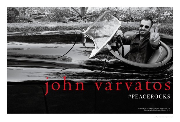 John Varvatos campagna pubblicitaria autunno inverno 2014 2015: testimonial Ringo Starr e l&#8217;iniziativa #Peacerocks, video e foto