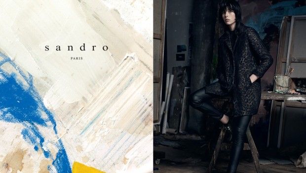 Sandro Paris campagna pubblicitaria autunno inverno 2014 2015: protagonisti Edie Campbell e Elliot Vuillod, le foto