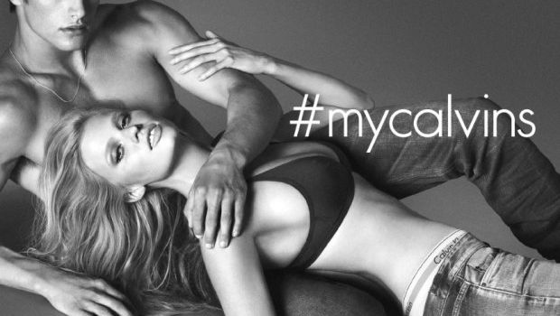 Calvin Klein campagna pubblicitaria autunno inverno 2014 2015: testimonial Lara Stone e Matt Terry, le foto