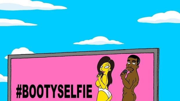 Kim Kardashian e Kayne West Simpsons Style : l’artista aleXsandro Palombo simpsonizza la coppia dell’anno