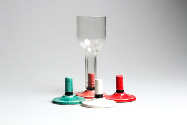 Bicchieri di design ricavati da bottiglie di vino: è il progetto Stallo