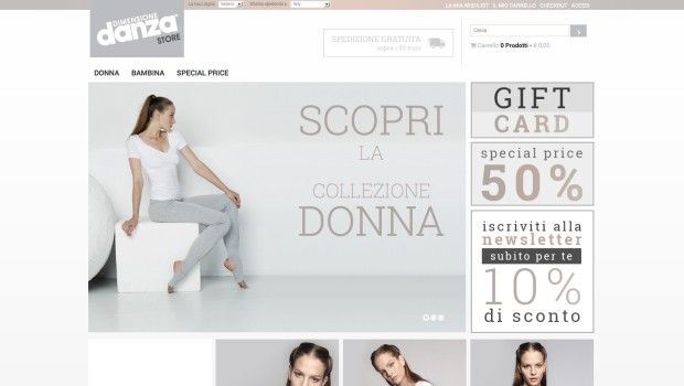 Dimensione Danza shop online: il nuovo sito e l&#8217;e-commerce boutique